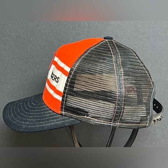 Vintage 80s Princeton Tigers NCAA Blue Snapback Hat AJD SuperStripe - Picture 2 of 6